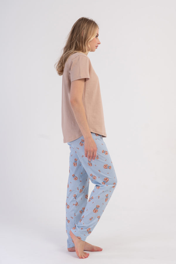 KADIN P.SUPREM O YAKA KISA KOL ETEGI OVAL PIJAMA TAKIM