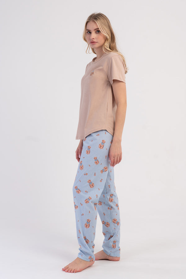 KADIN P.SUPREM O YAKA KISA KOL ETEGI OVAL PIJAMA TAKIM