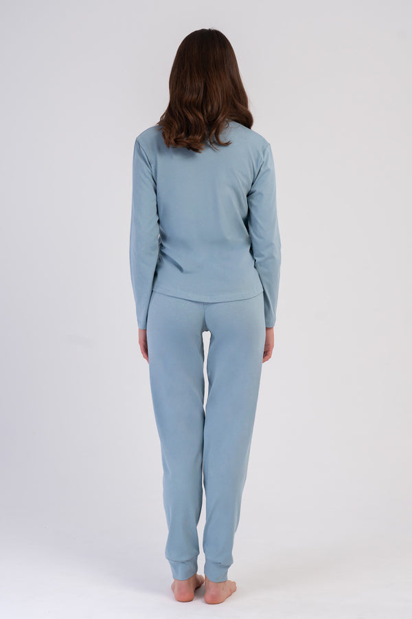 KADIN P.SUPREM O YAKA UZUN KOL ETEGI OVAL MANSETLI PIJAMA TAKIM