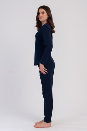 KADIN P.SUPREM O YAKA UZUN KOL ETEGI OVAL MANSETLI PIJAMA TAKIM