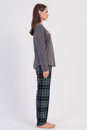 KADIN P.SUPREM O YAKA UZUN KOL ETEGI OVAL PIJAMA TAKIM