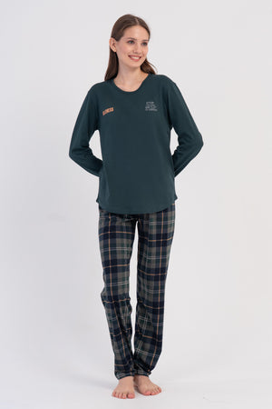 KADIN P.SUPREM O YAKA UZUN KOL ETEGI OVAL PIJAMA TAKIM