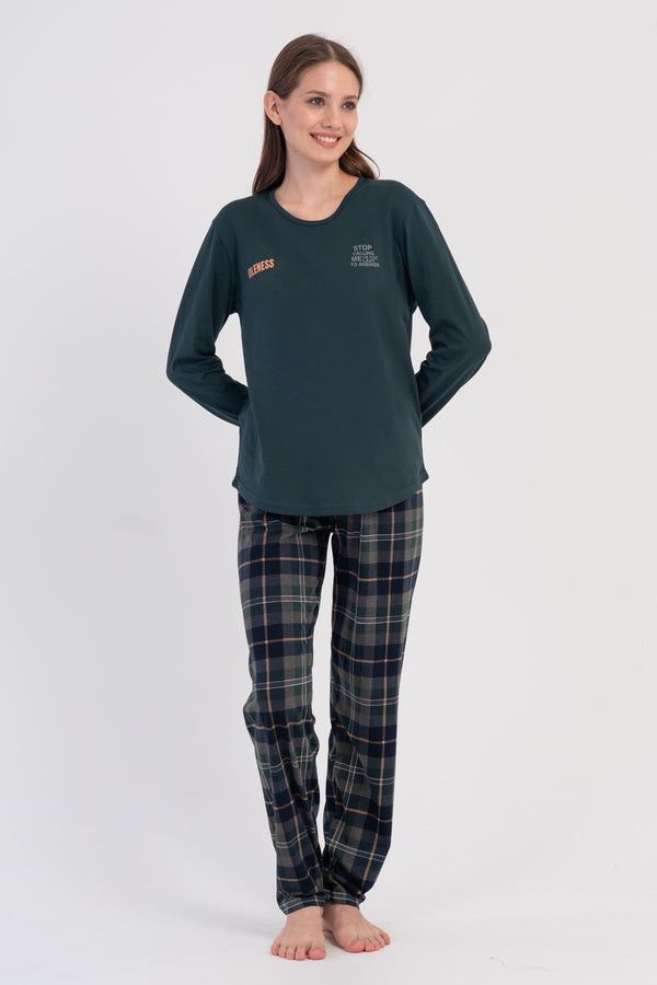 KADIN P.SUPREM O YAKA UZUN KOL ETEGI OVAL PIJAMA TAKIM
