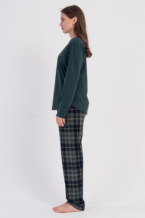 KADIN P.SUPREM O YAKA UZUN KOL ETEGI OVAL PIJAMA TAKIM
