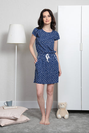 BAYAN P.SUPREM O YAKA KEP KOL BELDEN BAGLAMALI CEPLI TUNIK 811351 - Vienetta1.Grup1193INDIGO