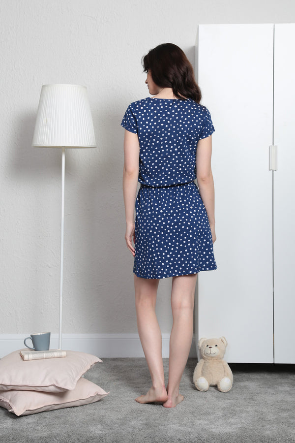 BAYAN P.SUPREM O YAKA KEP KOL BELDEN BAGLAMALI CEPLI TUNIK 811351 - Vienetta1.Grup1193INDIGO