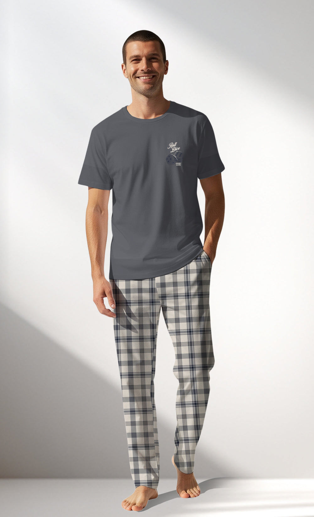 Man Supreme GoodLuck Pyjama Set - A-18-4006 - Image 1