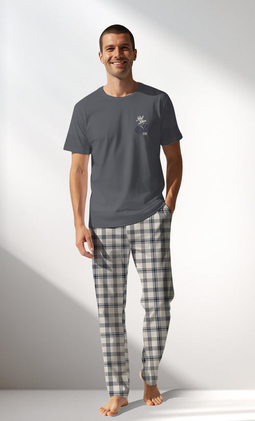 Man Supreme GoodLuck Pyjama Set - A-18-4006 - Image 1