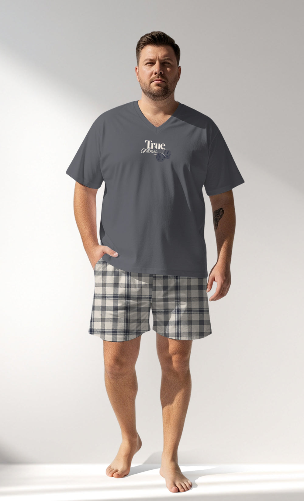 Man Supreme GoodLuck Big Size Short Set - A-18-4006 - Image 1