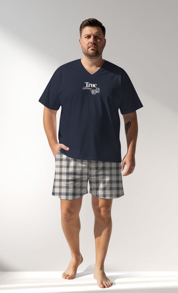 Man Supreme GoodLuck Big Size Short Set - B-19-4025 - Image 1