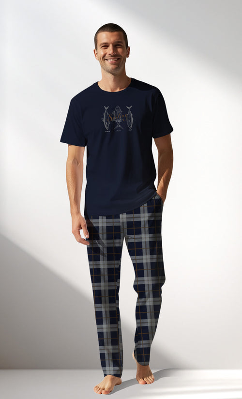Man Supreme PacificSoul Pyjama Set - A-LACIVERT - Image 1