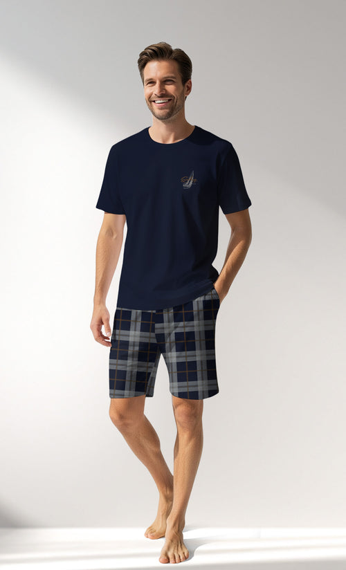 Man Supreme PacificSoul Short Set - A-LACIVERT - Image 1