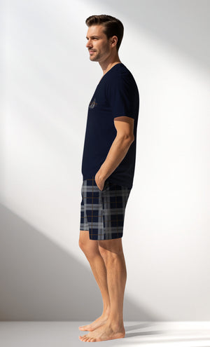 Man Supreme PacificSoul V Neck Short Set - A-LACIVERT - Image 2