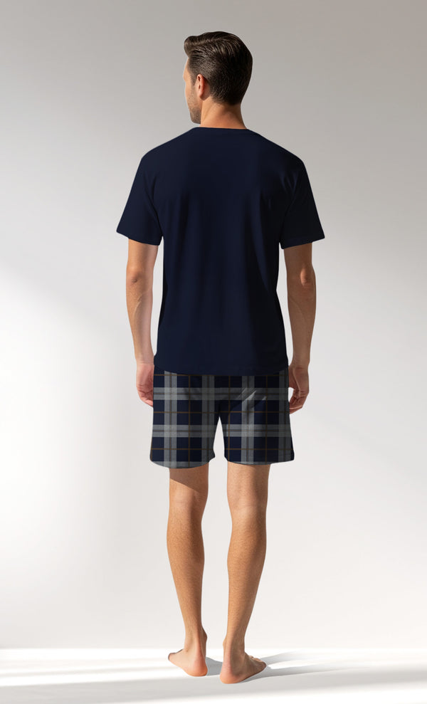 Man Supreme PacificSoul V Neck Short Set - A-LACIVERT - Image 3