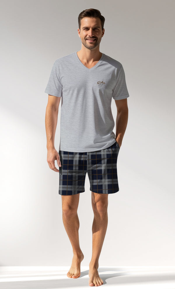 Man Supreme PacificSoul V Neck Short Set - B-G-0 - Image 1