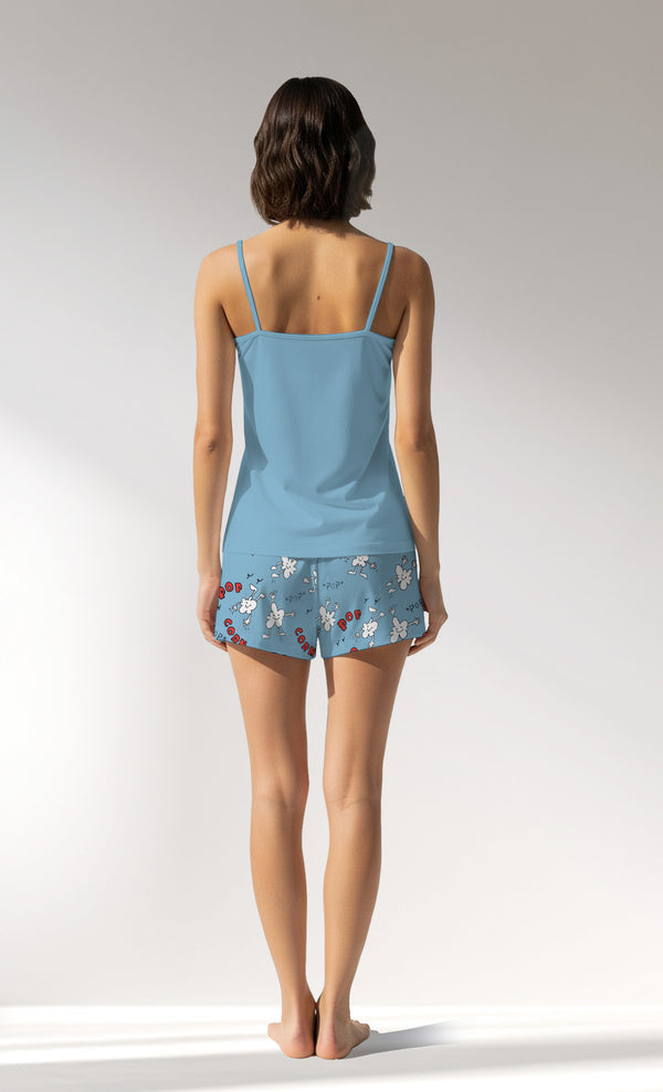 Woman Supreme Popcorn Thin Strap Short Set - B-14-4318 - Image 3