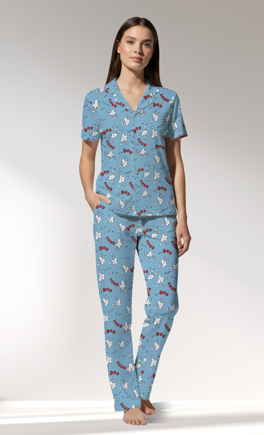 Woman Supreme PopcornLove Buttoned Pyjama Set - ROTASYON - Image 1
