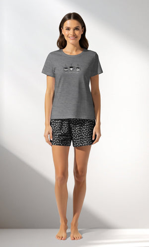 Woman Supreme TinyHearts Short Set - VienettaA - ANTRASIT MEL