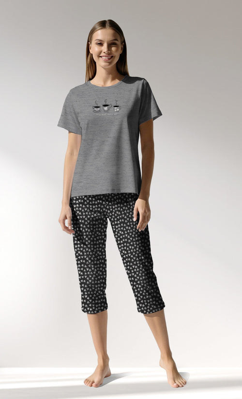 Woman Supreme TinyHearts Capri Set - VienettaA - ANTRASIT MEL