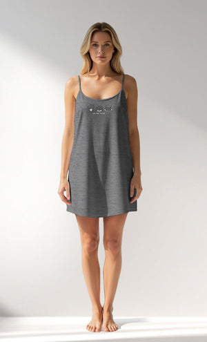 Woman Supreme TinyHearts Thin Strap Tunic - VienettaA - ANTRASIT MEL