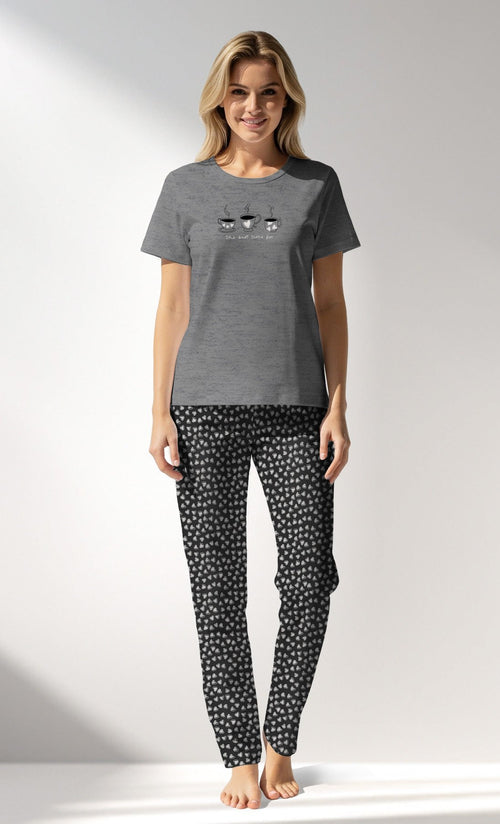 Woman Supreme TinyHearts Pyjama Set - VienettaA - ANTRASIT MEL