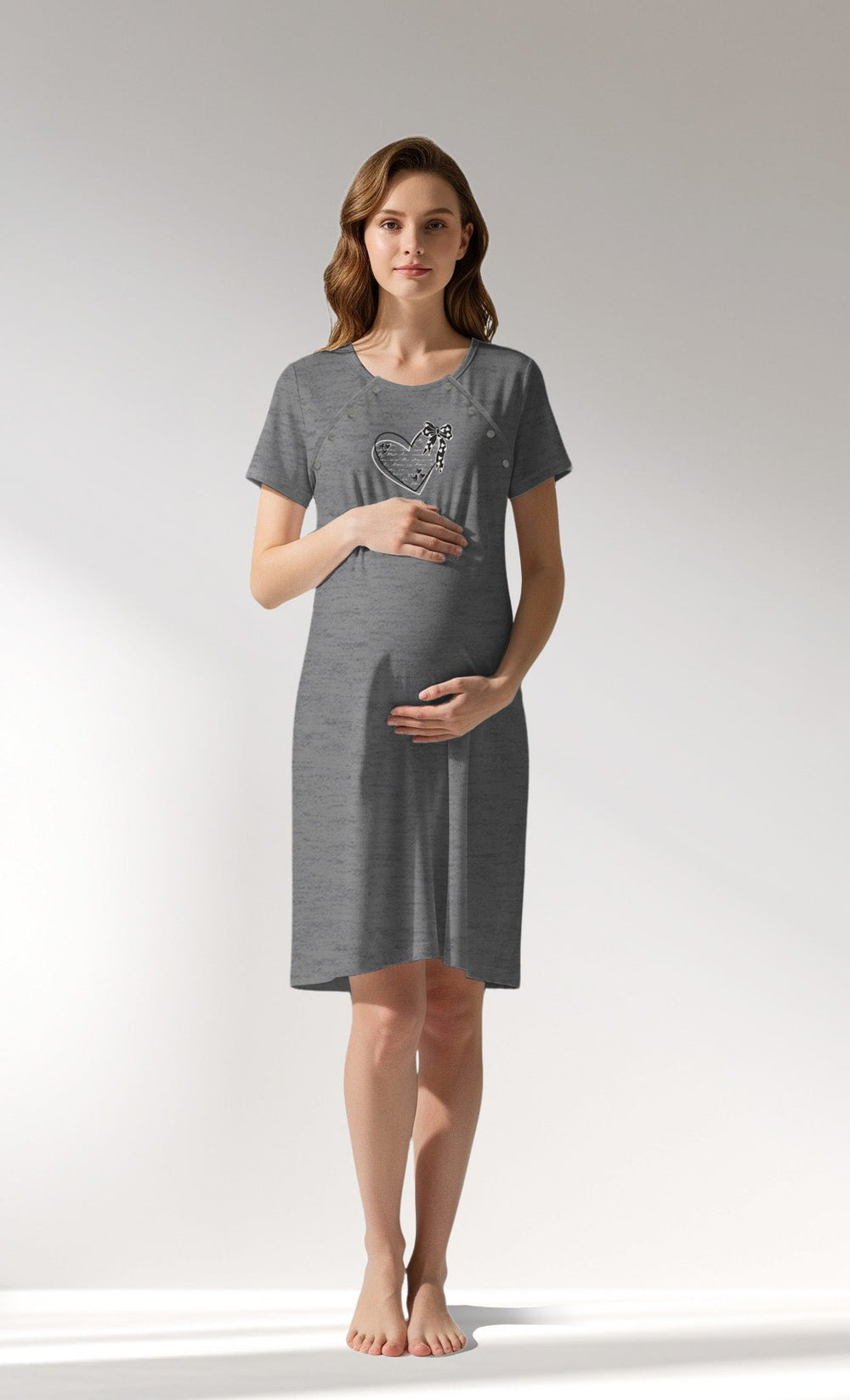 Woman Supreme TinyHearts Pregnant Tunic - VienettaA - ANTRASIT MEL