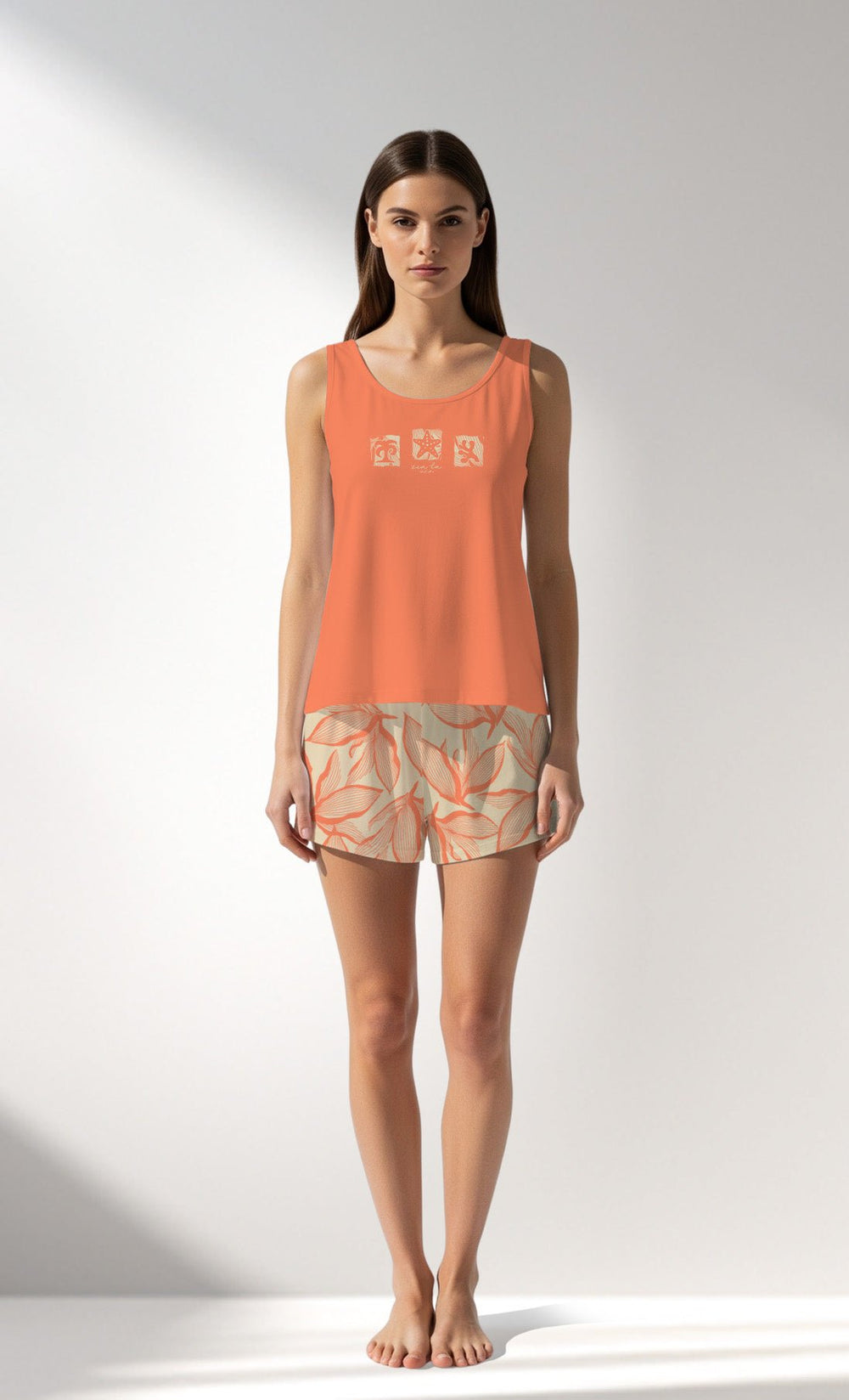 Woman Supreme SeaLaVie Thick Strap Short Set - VienettaA - 12 - 0812