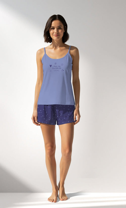 Woman Supreme PurpleStar Thin Strap Short Set - VienettaA - 19 - 3947