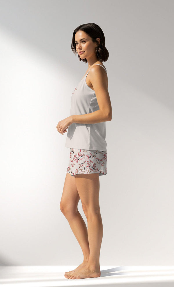 Woman Supreme ElegantLeav Thin Strap Short Set - VienettaB - 16 - 1431