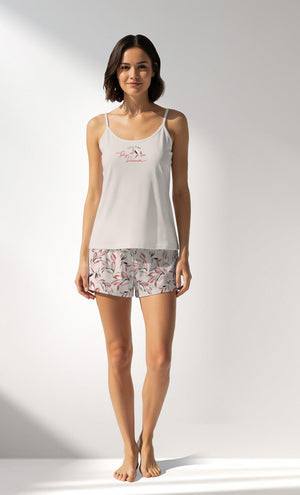 Woman Supreme ElegantLeav Thin Strap Short Set - VienettaA - 13 - 0002