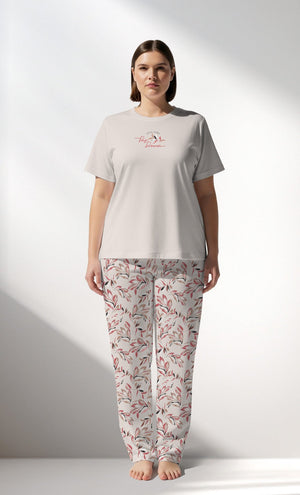 Woman Supreme Big Size ElegantLeav Pyjama Set - VienettaA - 13 - 0002