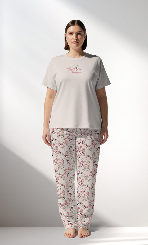 Woman Supreme Big Size ElegantLeav Pyjama Set - VienettaA - 13 - 0002