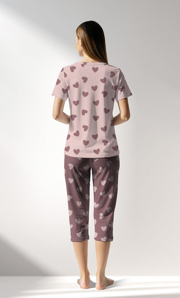 Woman Supreme BigHeart Capri Set - VienettaROTASYON (ACIK ZEMIN)