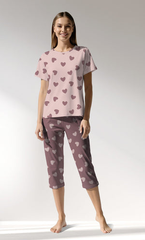 Woman Supreme BigHeart Capri Set - VienettaROTASYON (ACIK ZEMIN)