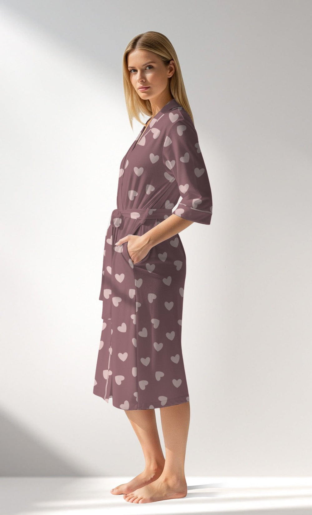 Woman Supreme BigHeart Dressing Gown - VienettaROTASYON (KOYU ZEMIN)