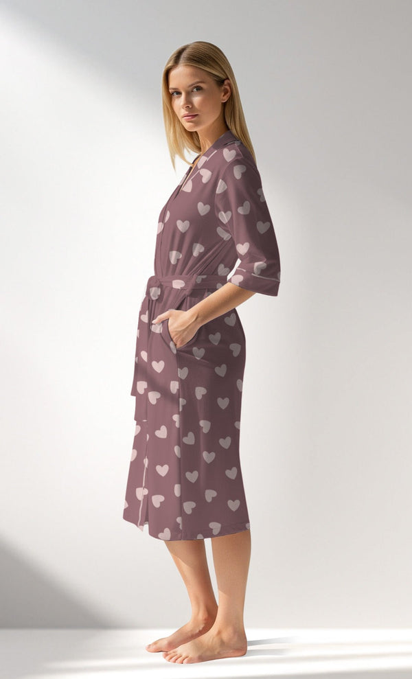 Woman Supreme BigHeart Dressing Gown - VienettaROTASYON (KOYU ZEMIN)