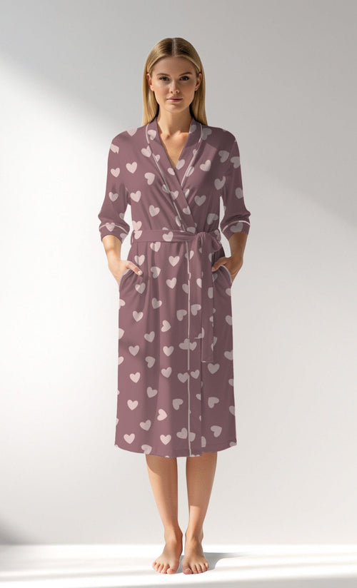 Woman Supreme BigHeart Dressing Gown - VienettaROTASYON (KOYU ZEMIN)