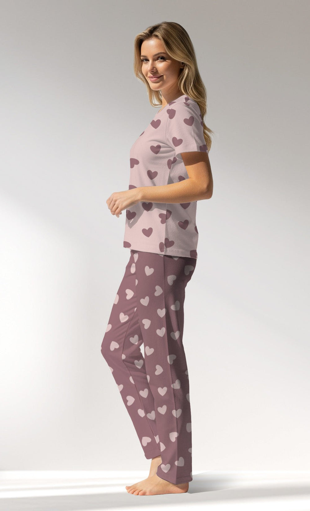 Woman Supreme BigHeart Pyjama Set - VienettaROTASYON (ACIK ZEMIN)