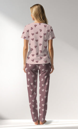 Woman Supreme BigHeart Pyjama Set - VienettaROTASYON (ACIK ZEMIN)