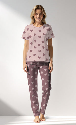 Woman Supreme BigHeart Pyjama Set - VienettaROTASYON (ACIK ZEMIN)