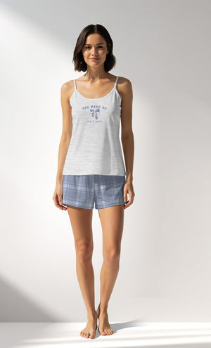 Woman Supreme SleepFirst Thin Strap Short Set - VienettaA - KAR MELANJ