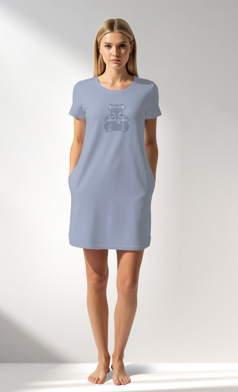 Woman Supreme SleepFirst Pocket Detail O Neck Tunic - VienettaA - KAR MELANJ