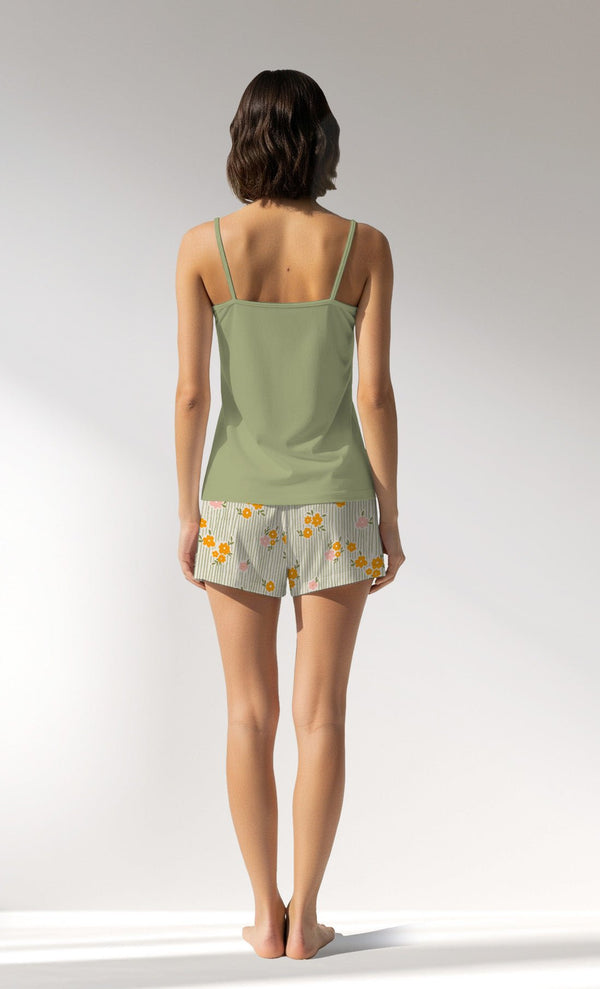 Woman Supreme GreenGarden Thin Strap Short Set - VienettaB - 15 - 0523