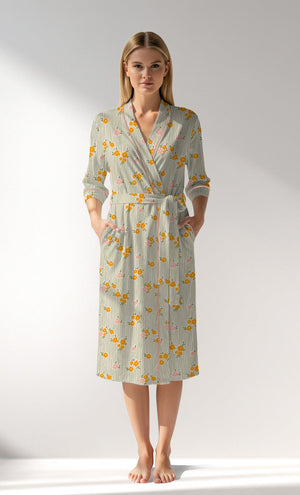 Woman Supreme GreenGarden Dressing Gown - VienettaROTASYON