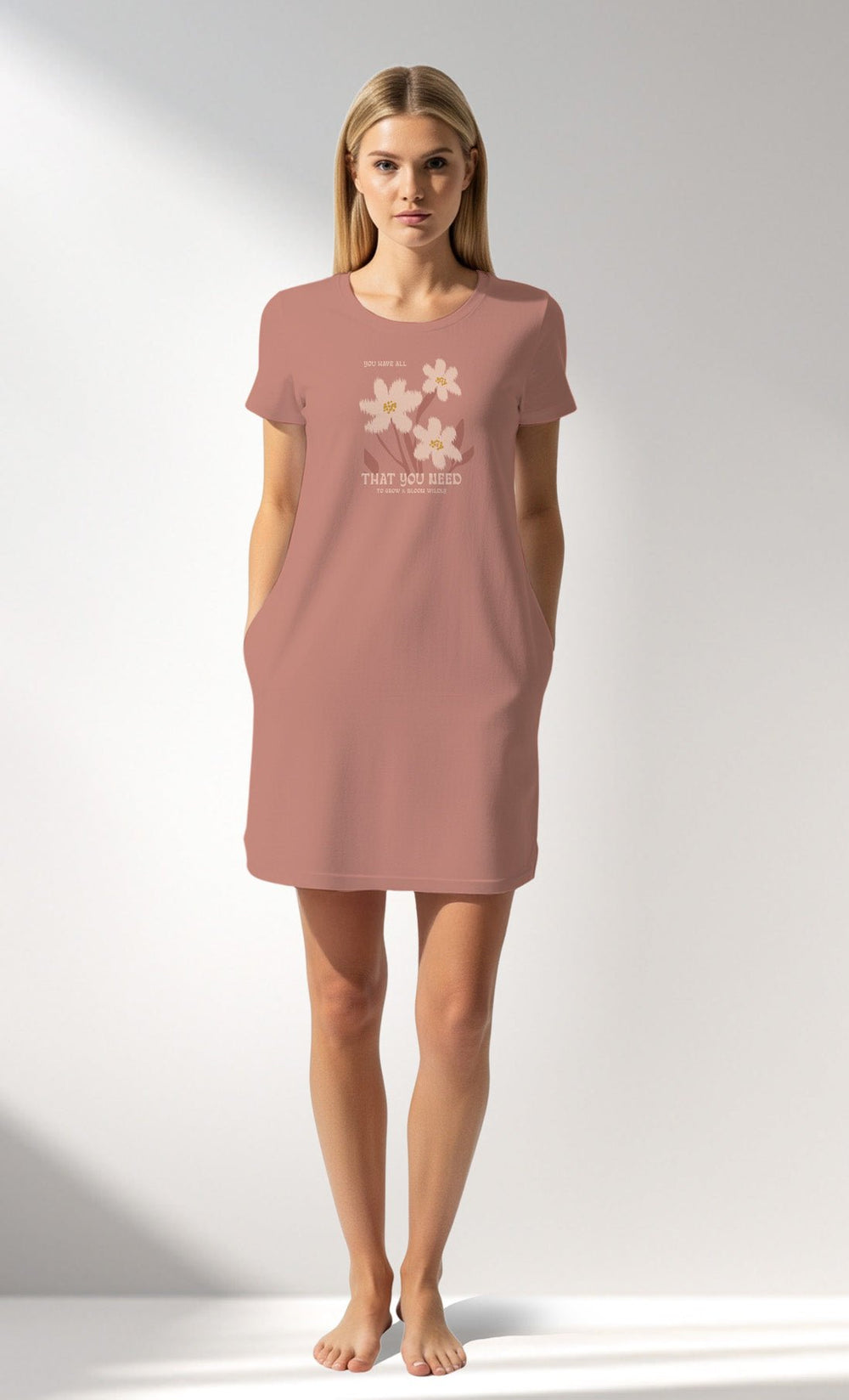 Woman Supreme RoseDown Pocket Detail Tunic - Vienetta16 - 1522