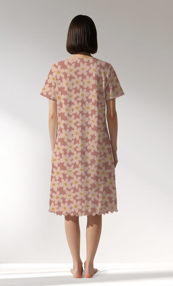 Woman Supreme RoseDown V Neck Tunic - VienettaROTASYON