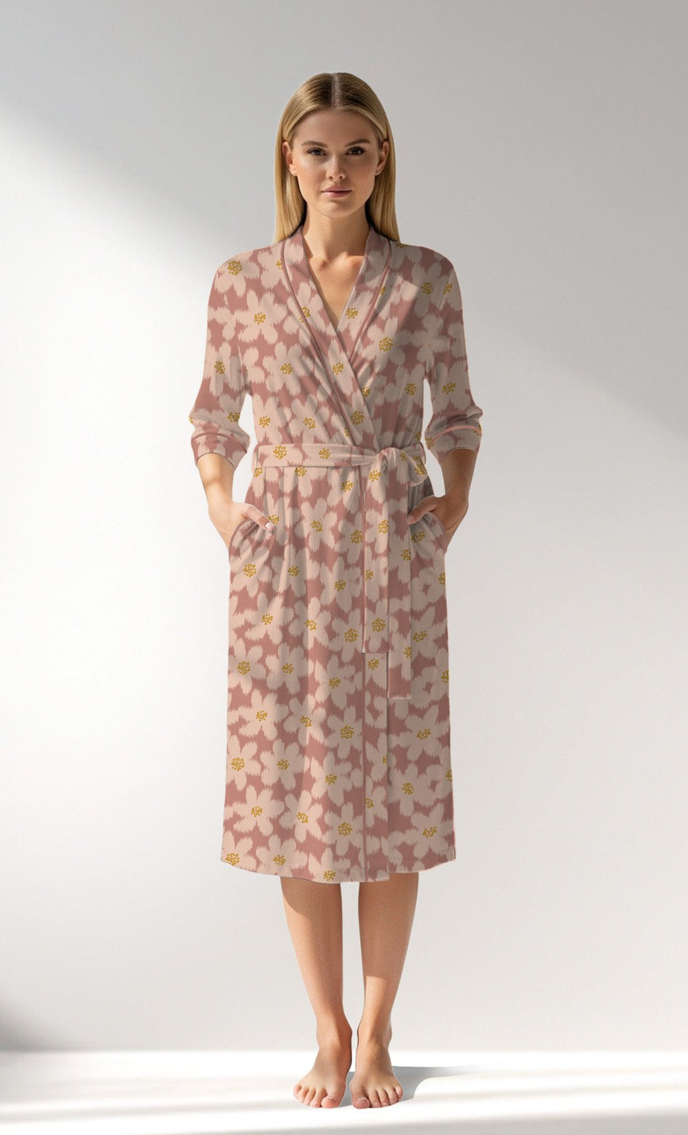 Woman Supreme RoseDown Dressing Gown - VienettaROTASYON