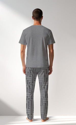 Man Supreme Strong Short Sleeve Pyjama Set - VienettaG2 MELANJ