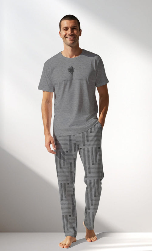 Man Supreme Strong Short Sleeve Pyjama Set - VienettaG2 MELANJ