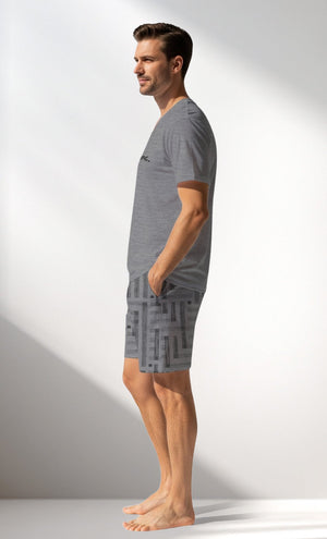 Man Supreme Strong V Neck Short Set - VienettaG2 MELANJ